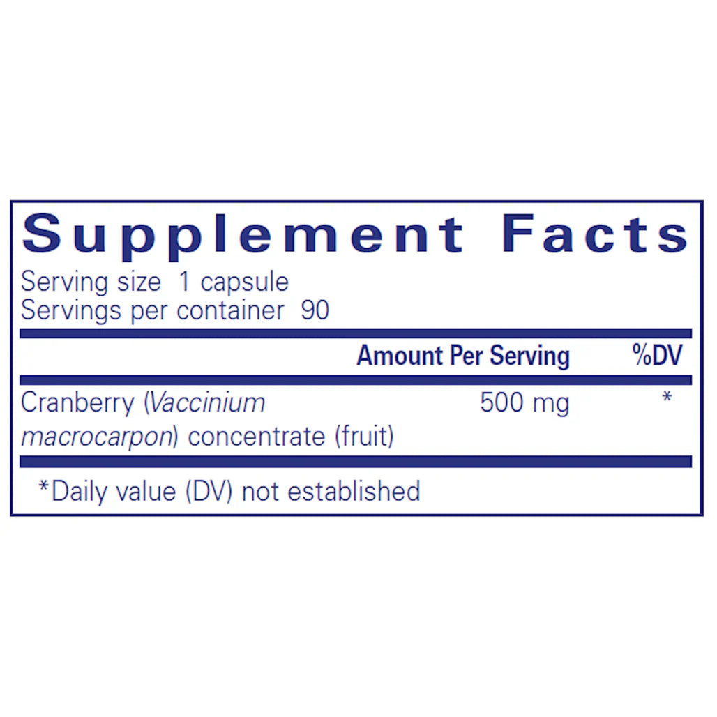 Pure Encapsulations Cranberry NS 500 mg supplement ingredients