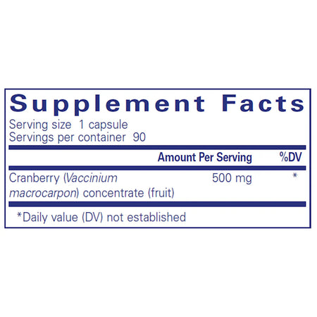 Pure Encapsulations Cranberry NS 500 mg supplement ingredients