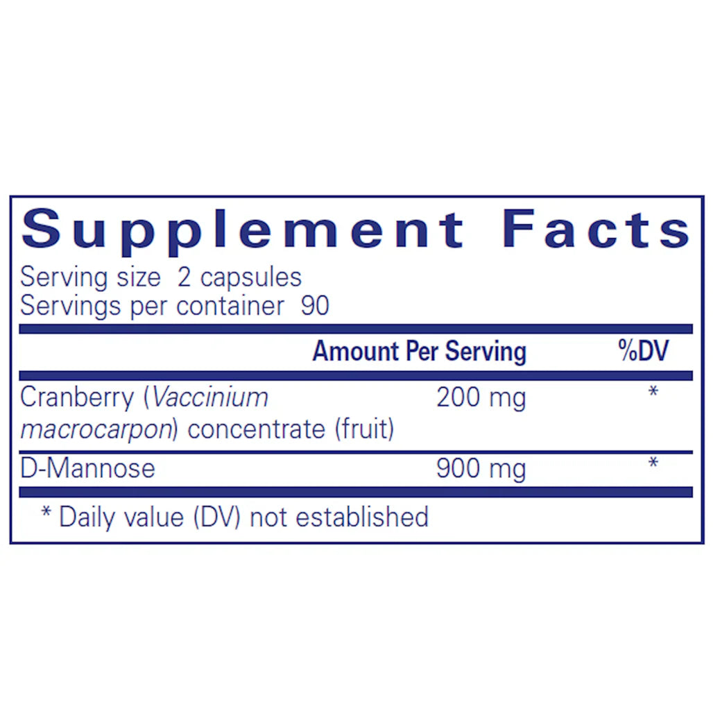 Pure Encapsulations Cranberry / D-Mannose supplement ingredients