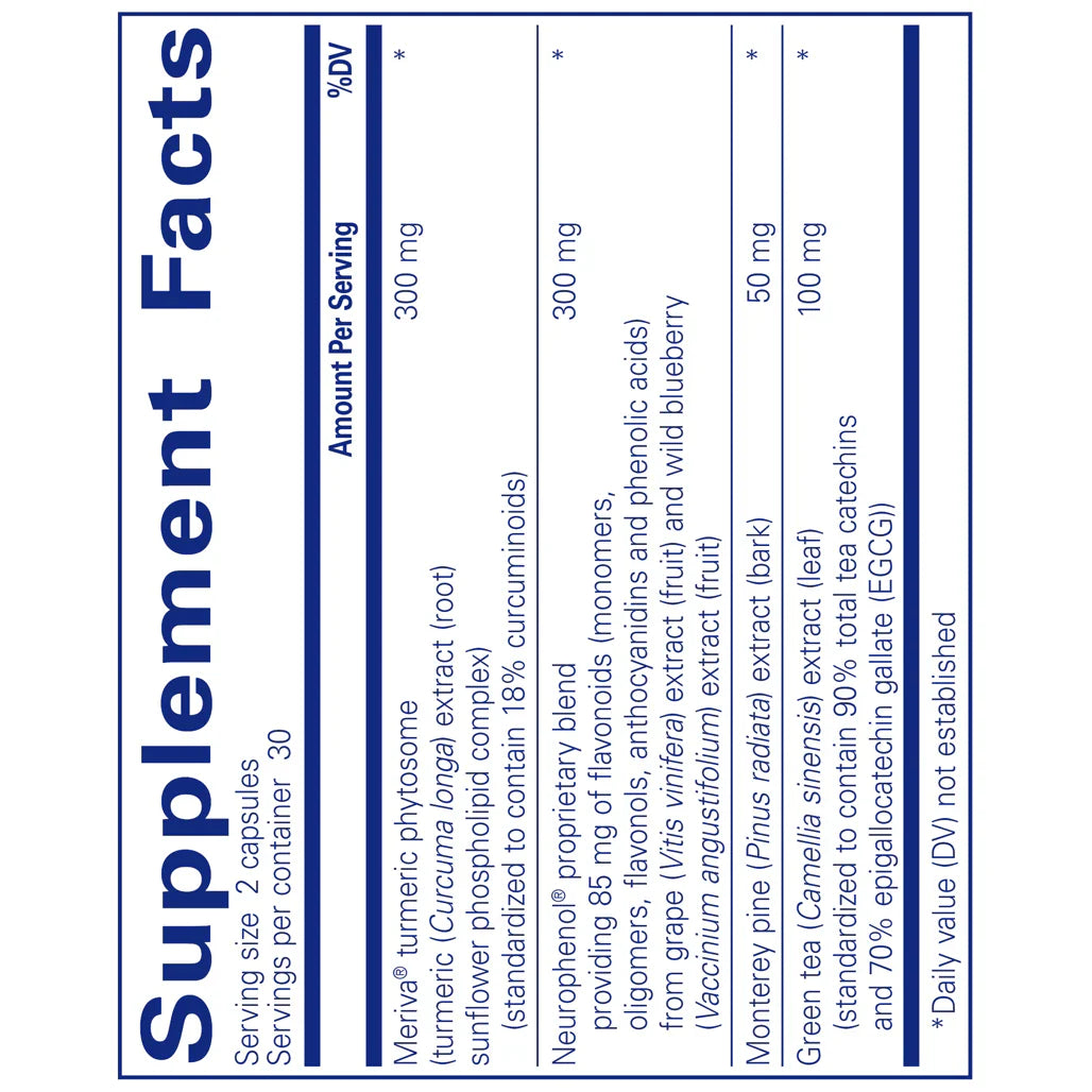 Pure Encapsulations CurcumaSorb Mind supplements facts