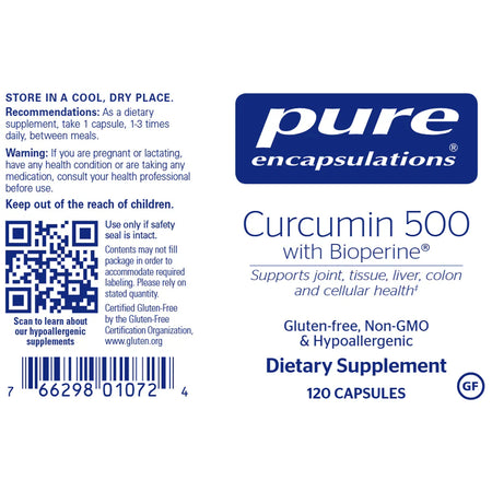 Pure Encapsulations Curcumin 500 with Bioperine