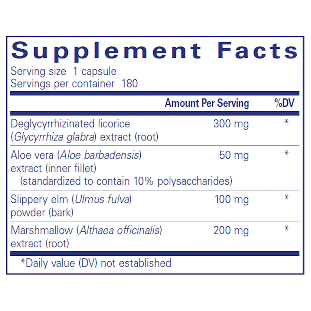 Ingredients of DGL Plus Dietary Supplement 