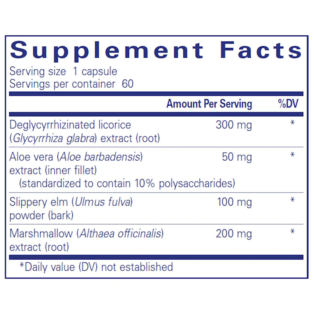 Ingredients of DGL Plus Dietary Supplement 