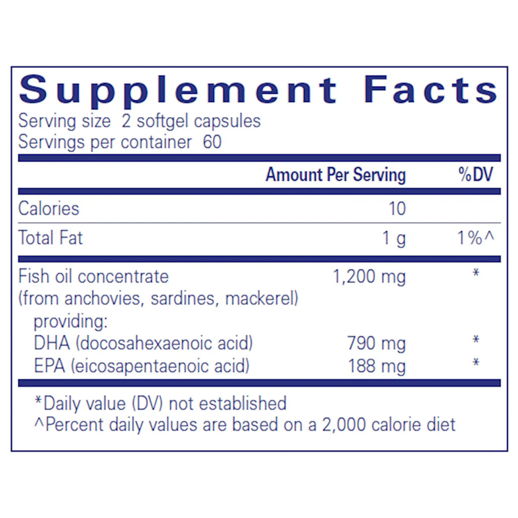 Pure Encapsulations DHA Ultimate Supplement Facts