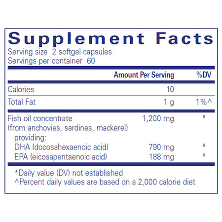 Pure Encapsulations DHA Ultimate Supplement Facts