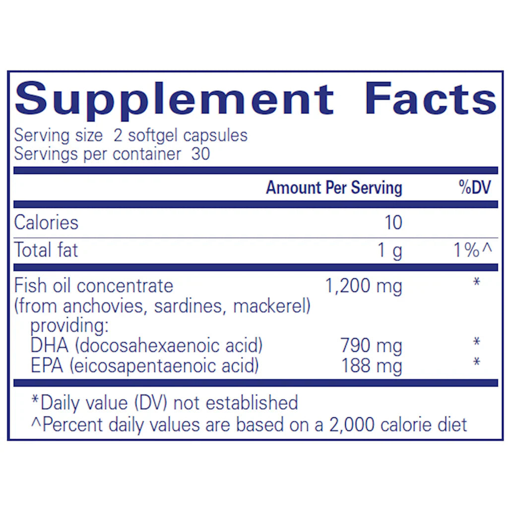  Pure Encapsulations DHA Ultimate Supplement Facts