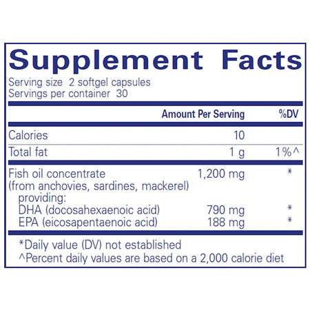  Pure Encapsulations DHA Ultimate Supplement Facts