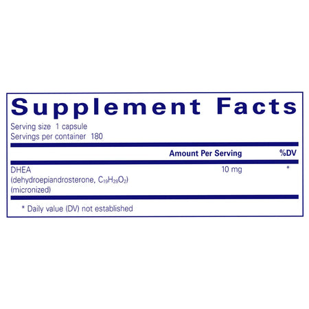 DHEA 10 mg by Pure Encapsulations - Supplement Ingredients