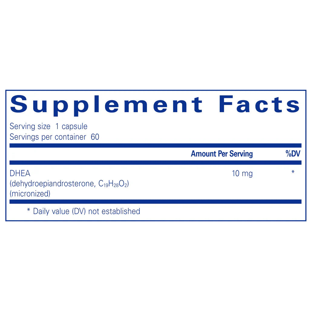 Pure Encapsulations DHEA micronized 10 mg Supplement Ingredients