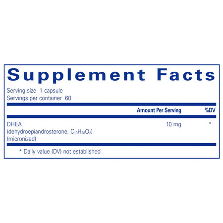 Pure Encapsulations DHEA micronized 10 mg Supplement Ingredients