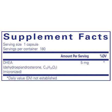 Pure Encapsulations DHEA 5 mg supplements ingredients