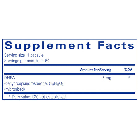 Pure Encapsulations DHEA 5 mg supplements facts