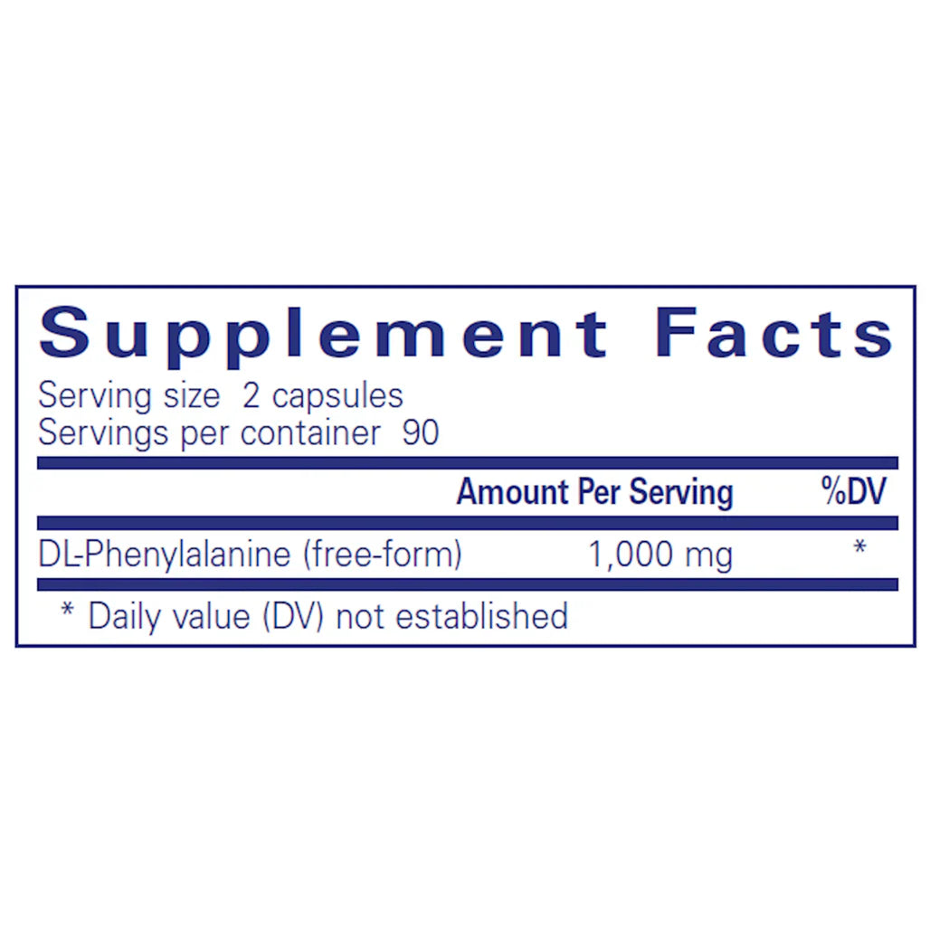 Pure Encapsulations DL-Phenylalanine 500 mg Supplement Facts