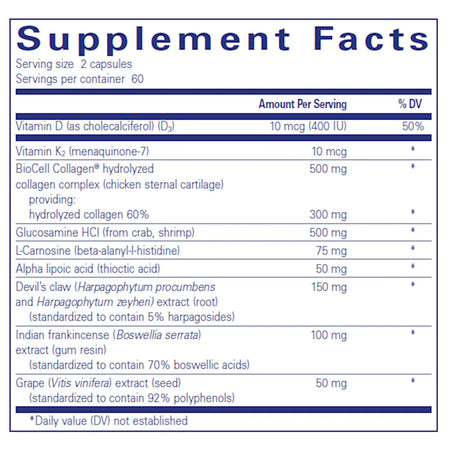 Pure Encapsulations Disc-Flex supplements facts