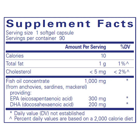 Pure Encapsulations EPA/DHA Essentials 1000mg supplements facts