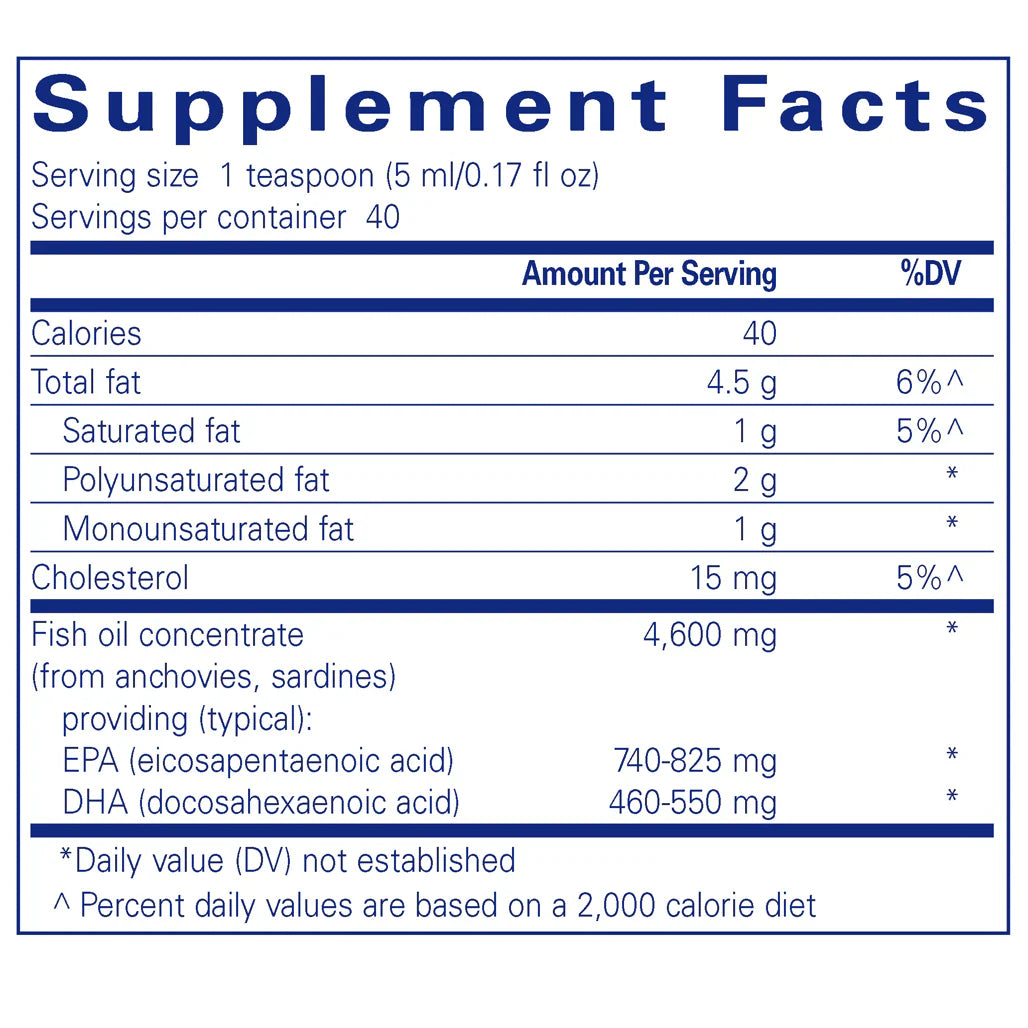 Ingredients of EPA/DHA liquid Dietary Supplement 