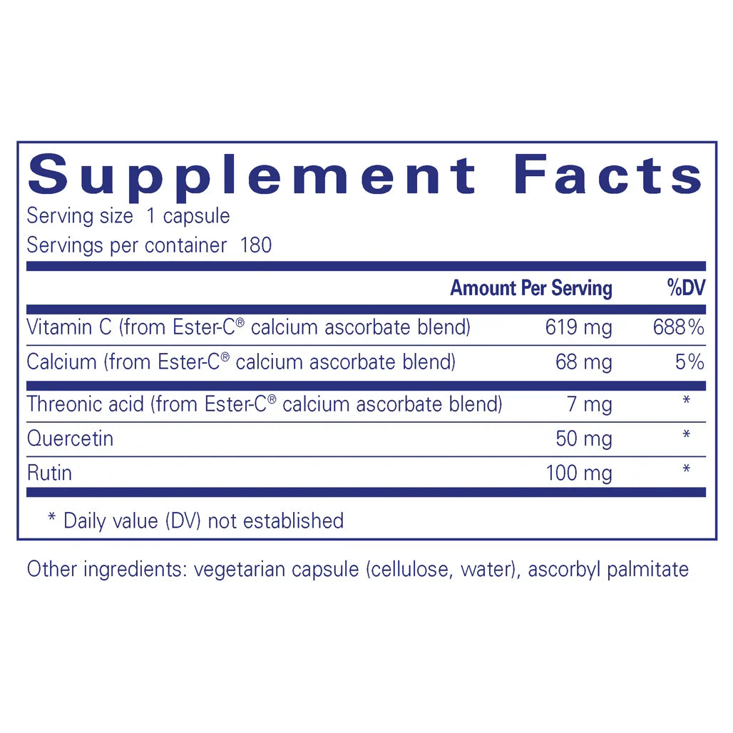 Pure Encapsulations Ester-C & Flavonoids supplements facts