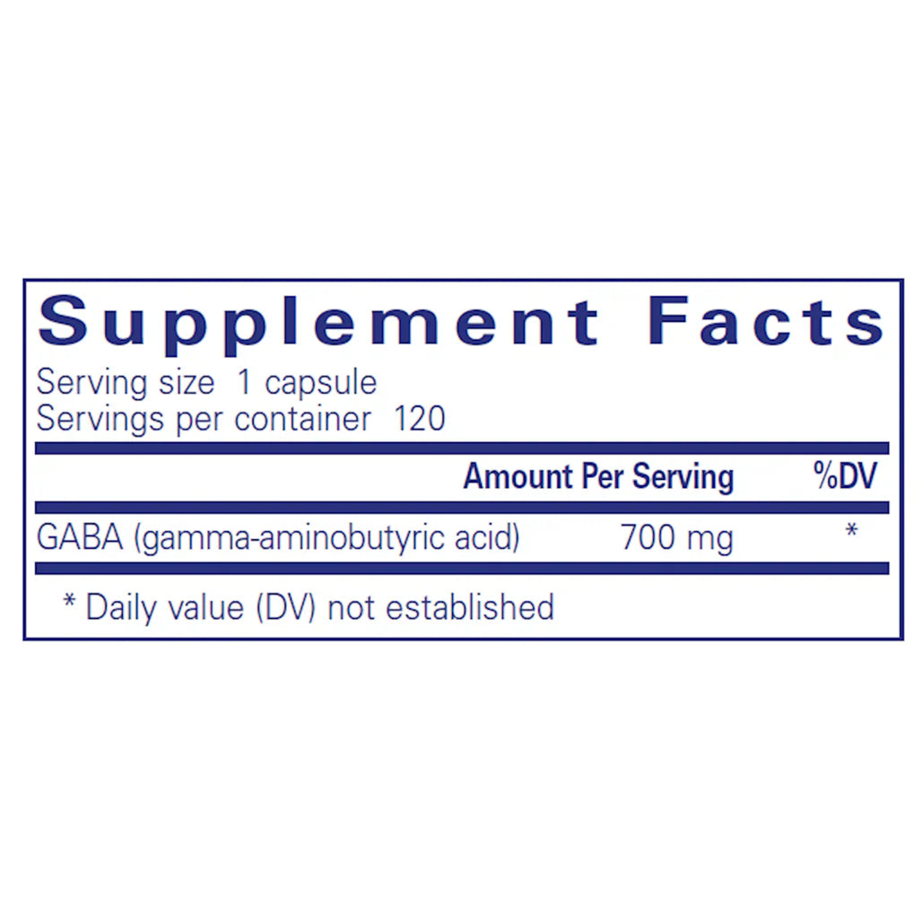 Pure Encapsulations GABA 700mg supplements ingredients