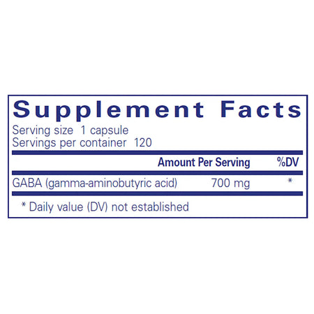 Pure Encapsulations GABA 700mg supplements ingredients