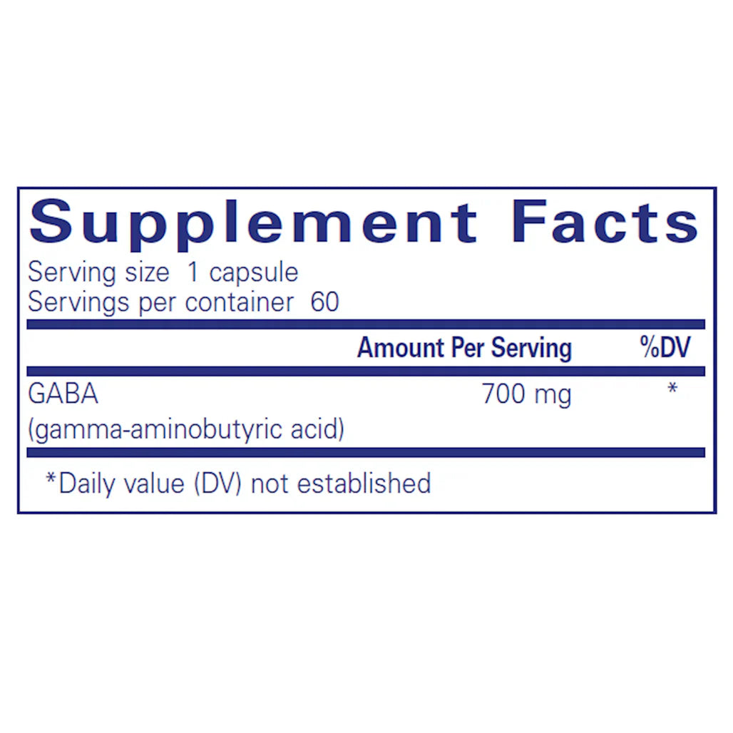 Pure Encapsulations GABA 700mg supplements facts