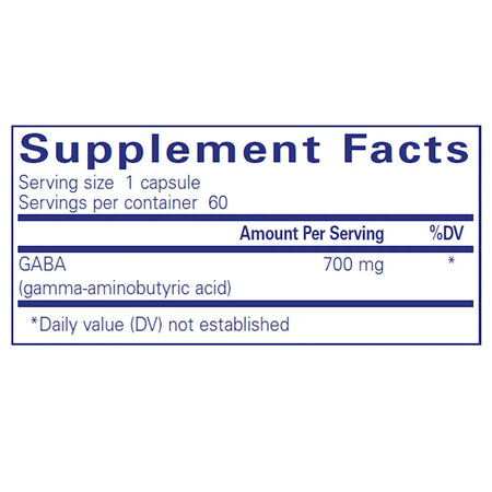Pure Encapsulations GABA 700mg supplements facts