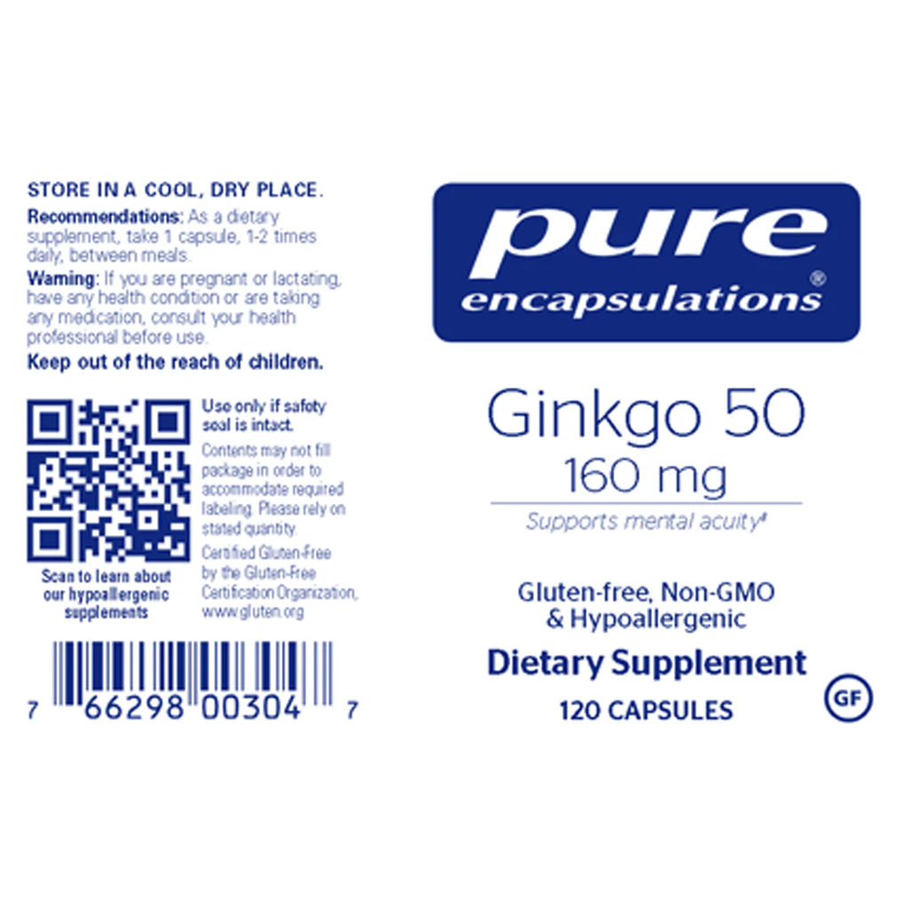 Ginkgo 50 160mg for brain health