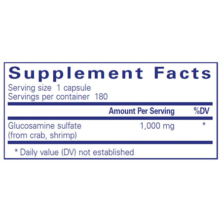 Pure Encapsulations Glucosamine Sulfate 1000mg supplements ingredients