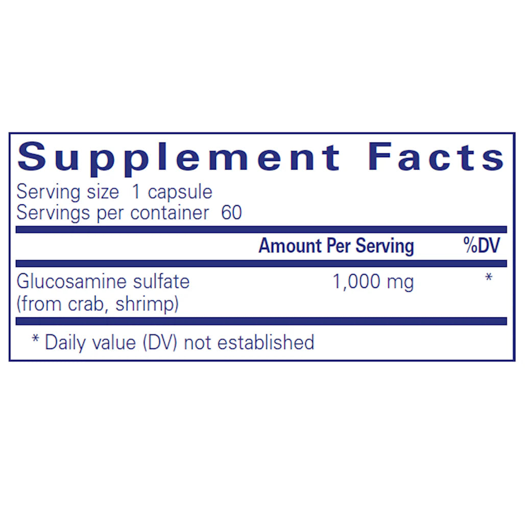 Pure Encapsulations Glucosamine Sulfate 1000mg supplements facts