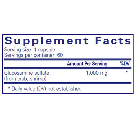 Pure Encapsulations Glucosamine Sulfate 1000mg supplements facts