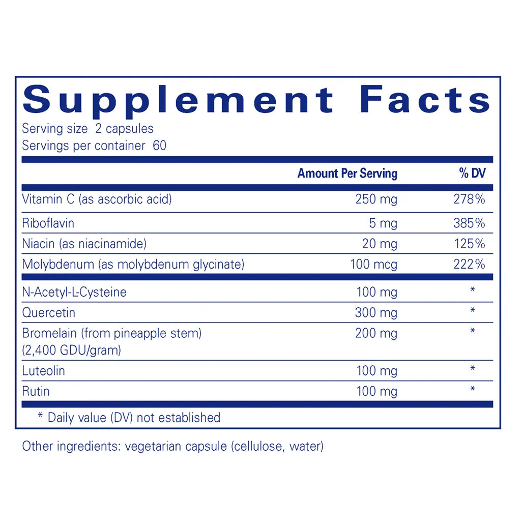 Ingredients of Pure Encapsulations Hist Reset Dietary Supplement