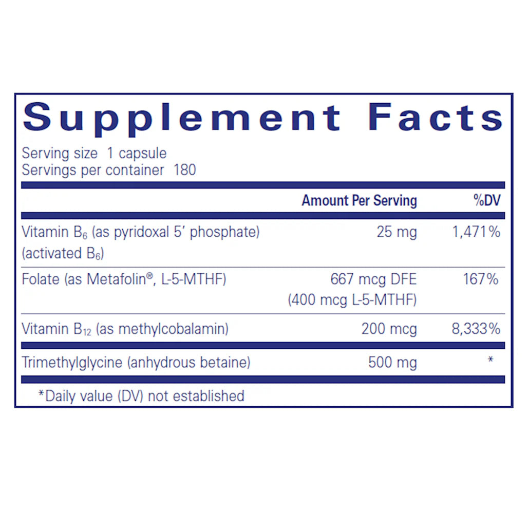 Pure Encapsulations Homocysteine Factors supplements facts