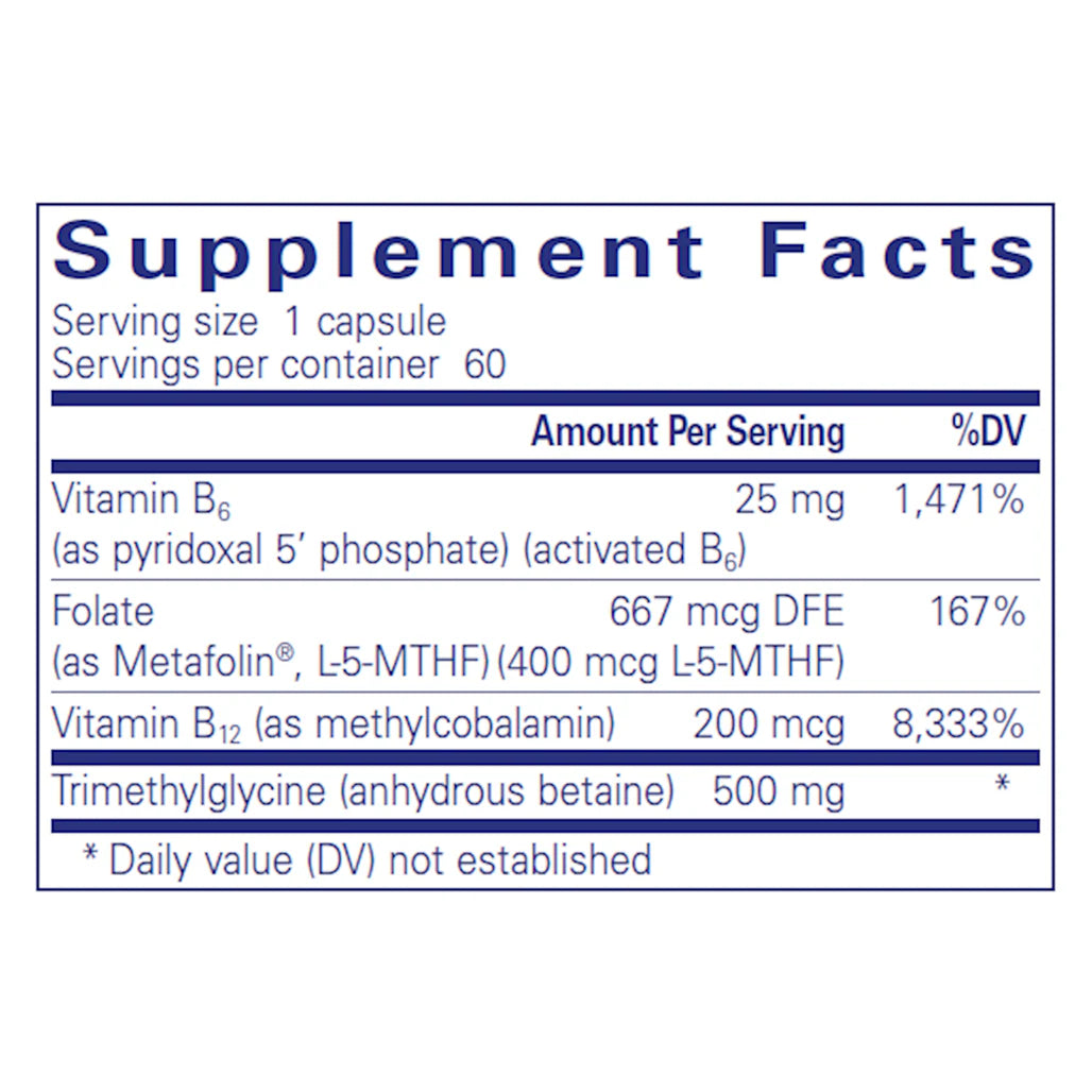 Pure Encapsulations Homocysteine Factors Supplement Ingredients