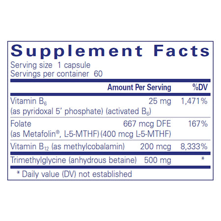 Pure Encapsulations Homocysteine Factors Supplement Ingredients