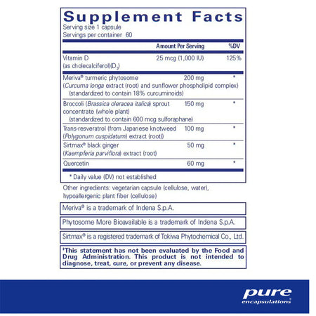 Pure Encapsulations Balanced Immune supplements facts