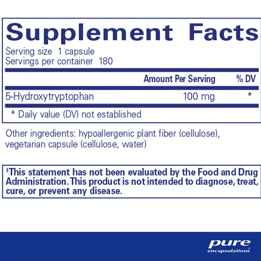 Pure Encapsulations 5-HTP 100 mg Supplement Ingredients