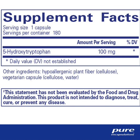 Pure Encapsulations 5-HTP 100 mg Supplement Ingredients