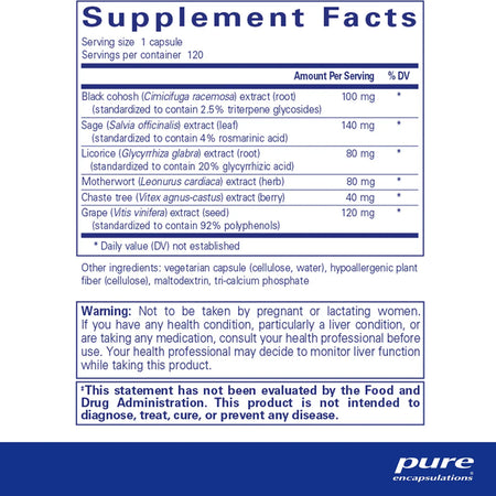 Pure Encapsulations PhytoBalance II supplements facts