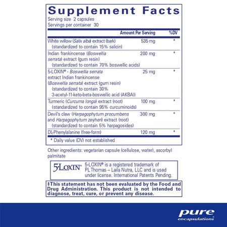 Pure Encapsulations Phyto UltraComfort supplements facts