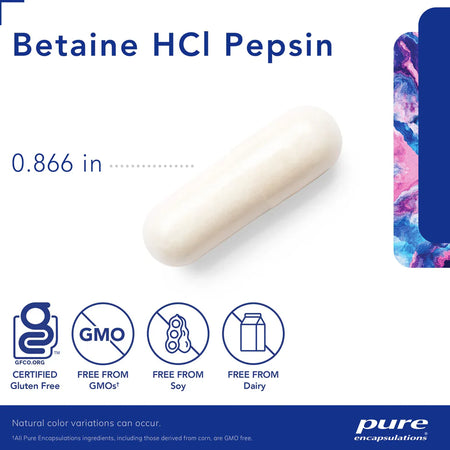 Betaine HCL Pepsin for digestion and stomach acid support