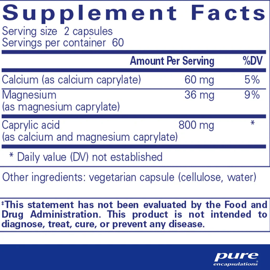 Pure Encapsulations Caprylic Acid supplements ingredients