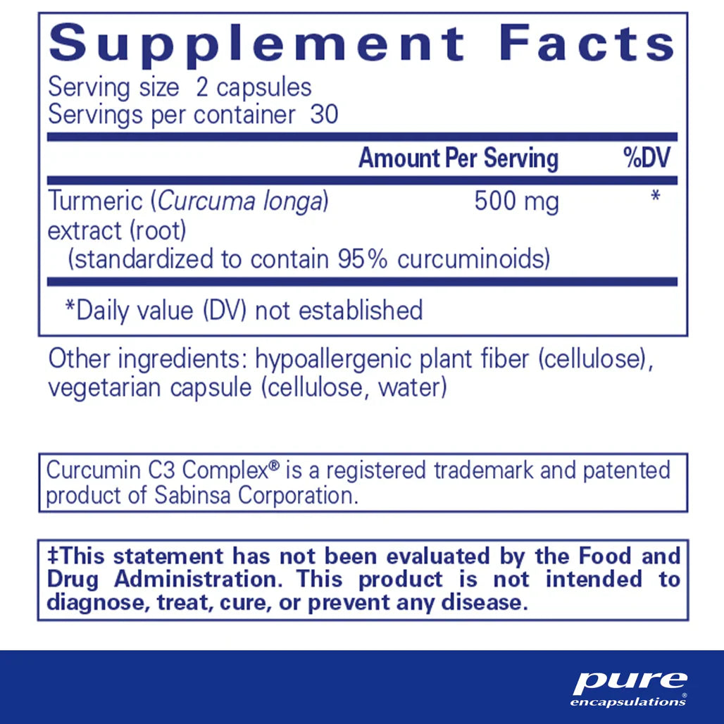 Pure Encapsulations Curcumin supplements ngredients
