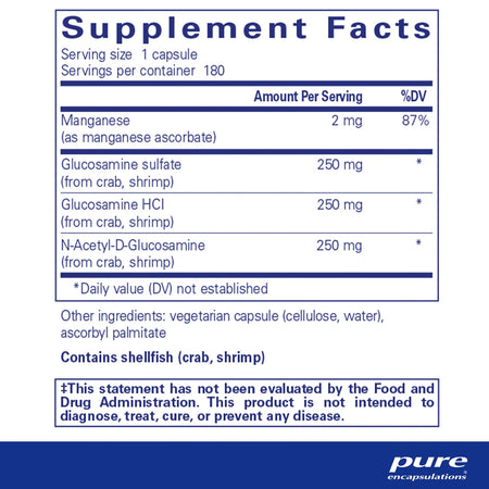 Pure Encapsulations Glucosamine Complex supplements facts