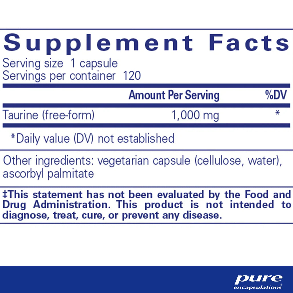Taurine 1000mg Pure Encapsulations
