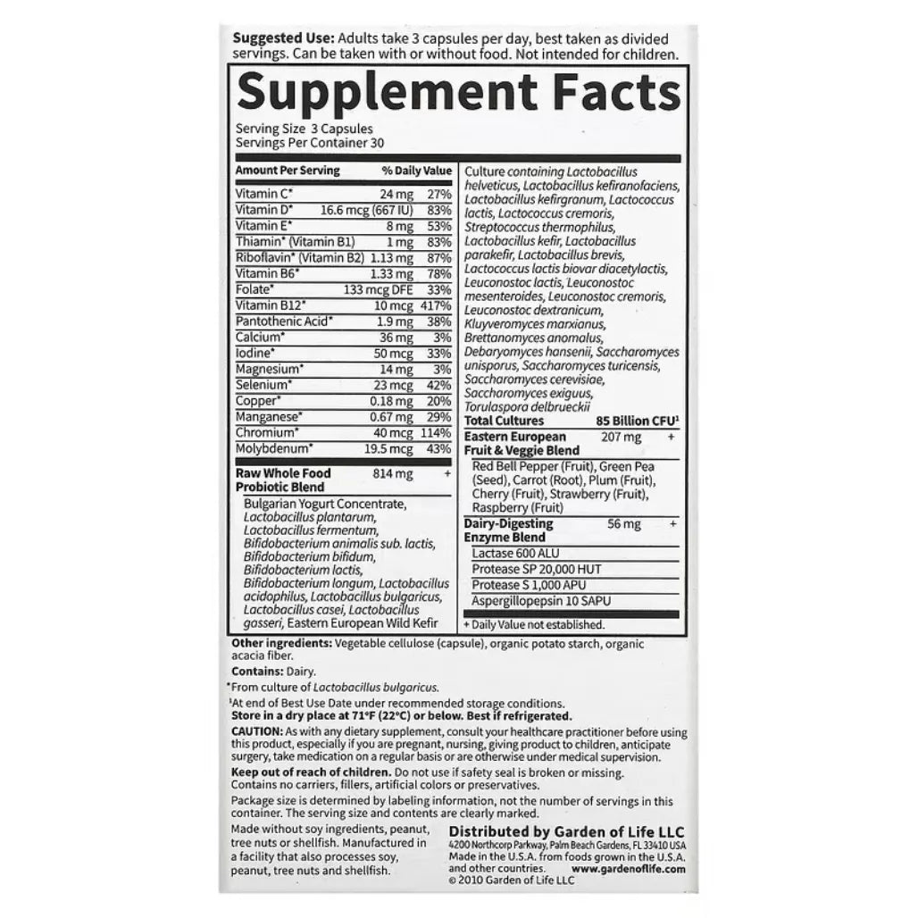 RAW Probiotics Men 50 & Wiser Garden of life 