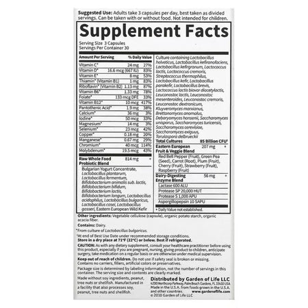 RAW Probiotics Men 50 & Wiser Garden of life 
