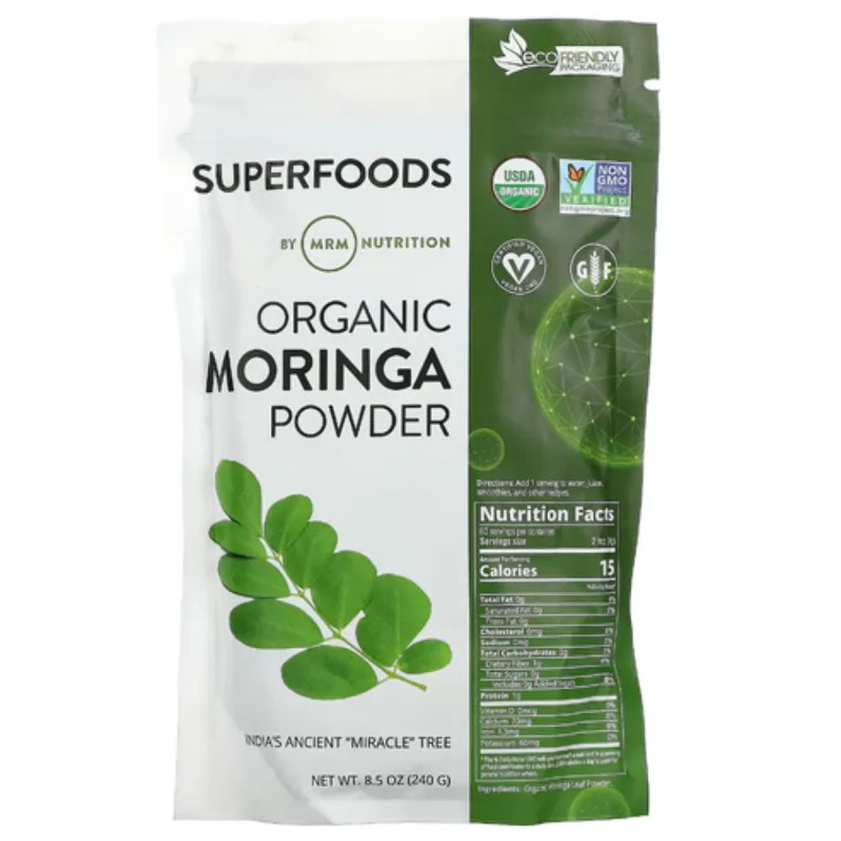 Raw Organic Moringa Leaf Powder 8.5 oz Metabolic Response Modifier