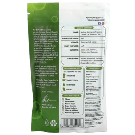 Raw Organic Moringa Leaf Powder 8.5 oz Metabolic Response Modifier