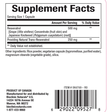Resveratrol by Bioclinic Naturals