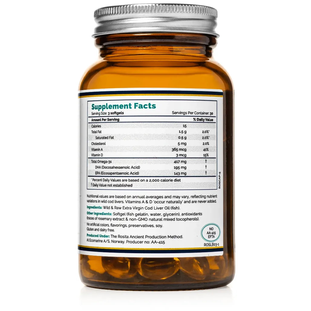  Rosita Extra Virgin Cod Liver Oil Softgels - ingredients