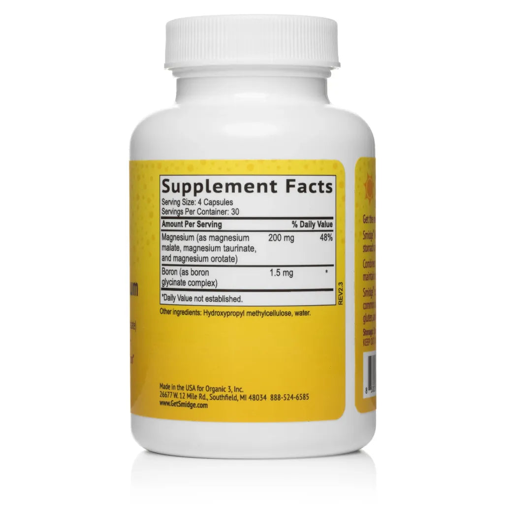 Smidge Morning Magnesium Supplement Ingredients - Magnesium, Boron